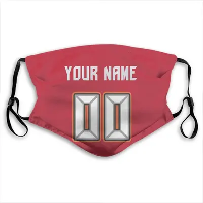 Custom Tampa Bay Buccaneers Jersey Name & Number Face Mask - Red