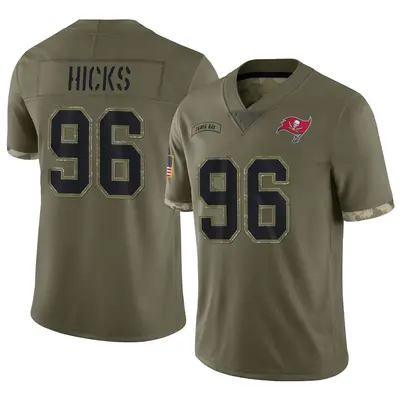 Men's Akiem Hicks Tampa Bay Buccaneers 2022 Salute To Service Jersey - Olive Limited