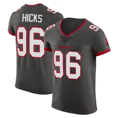 Men's Akiem Hicks Tampa Bay Buccaneers Pewter Alternate Vapor Jersey - Elite