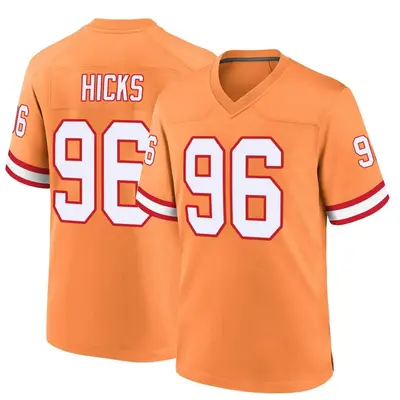 Men's Akiem Hicks Tampa Bay Buccaneers Throwback Jersey - Orange Game