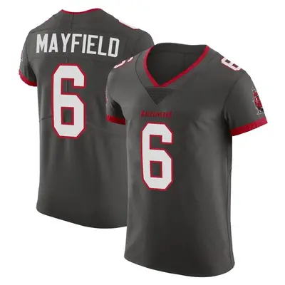 Men's Baker Mayfield Tampa Bay Buccaneers Pewter Alternate Vapor Jersey - Elite