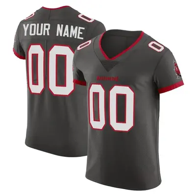 Men's Custom Tampa Bay Buccaneers Pewter Alternate Vapor Jersey - Elite