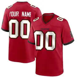 Men's Custom Tampa Bay Buccaneers Team Color Jersey - Red Game