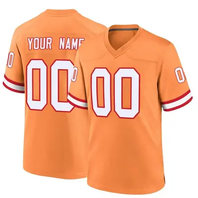 Men's Custom Tampa Bay Buccaneers Throwback Jersey - Orange Game