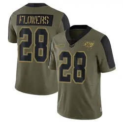 Men's Dallis Flowers Tampa Bay Buccaneers 2021 Salute To Service Jersey - Olive Limited