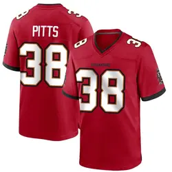 Men's Derrek Pitts Tampa Bay Buccaneers Team Color Jersey - Red Game