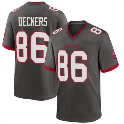 Men's Evan Deckers Tampa Bay Buccaneers Pewter Alternate Jersey - Game