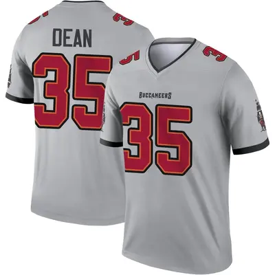 Men's Jamel Dean Tampa Bay Buccaneers Inverted Jersey - Gray Legend