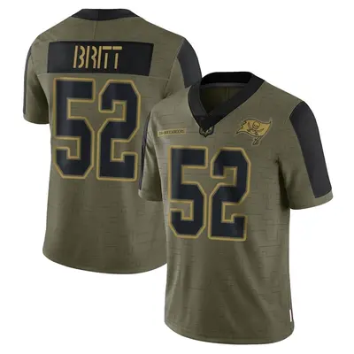 Men's K.J. Britt Tampa Bay Buccaneers 2021 Salute To Service Jersey - Olive Limited