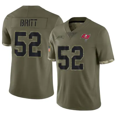 Men's K.J. Britt Tampa Bay Buccaneers 2022 Salute To Service Jersey - Olive Limited