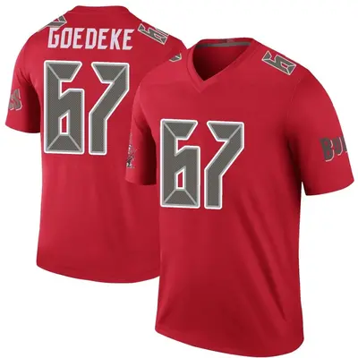 Men's Luke Goedeke Tampa Bay Buccaneers Color Rush Jersey - Red Legend