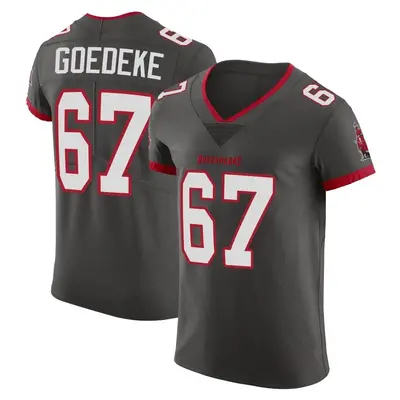 Men's Luke Goedeke Tampa Bay Buccaneers Pewter Alternate Vapor Jersey - Elite