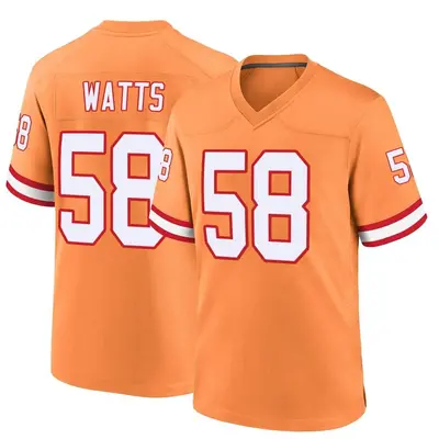 Men's Markees Watts Tampa Bay Buccaneers Throwback Jersey - Orange Game