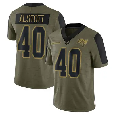 Men's Mike Alstott Tampa Bay Buccaneers 2021 Salute To Service Jersey - Olive Limited