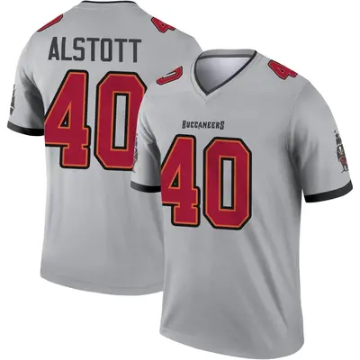 Men's Mike Alstott Tampa Bay Buccaneers Inverted Jersey - Gray Legend