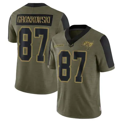 Men's Rob Gronkowski Tampa Bay Buccaneers 2021 Salute To Service Jersey - Olive Limited