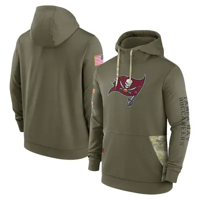 Men's Tampa Bay Buccaneers 2022 Salute to Service Therma Performance Pullover Hoodie - Olive