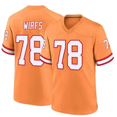 Men's Tristan Wirfs Tampa Bay Buccaneers Throwback Jersey - Orange Game