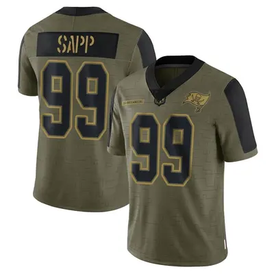 Men's Warren Sapp Tampa Bay Buccaneers 2021 Salute To Service Jersey - Olive Limited