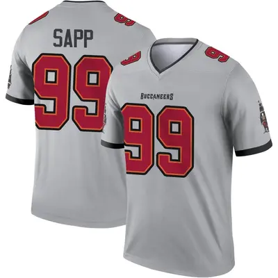 Men's Warren Sapp Tampa Bay Buccaneers Inverted Jersey - Gray Legend