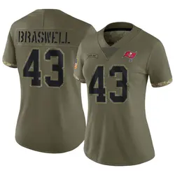 Women's Chris Braswell Tampa Bay Buccaneers 2022 Salute To Service Jersey - Olive Limited