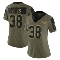 Women's Derrek Pitts Tampa Bay Buccaneers 2021 Salute To Service Jersey - Olive Limited