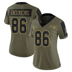 Women's Evan Deckers Tampa Bay Buccaneers 2021 Salute To Service Jersey - Olive Limited