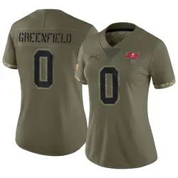 Women's Garret Greenfield Tampa Bay Buccaneers 2022 Salute To Service Jersey - Olive Limited