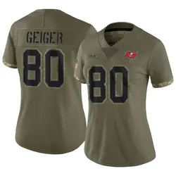 Women's Kaylon Geiger Tampa Bay Buccaneers 2022 Salute To Service Jersey - Olive Limited