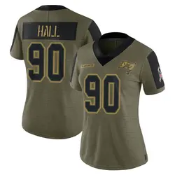 Women's Logan Hall Tampa Bay Buccaneers 2021 Salute To Service Jersey - Olive Limited