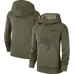 Women's Tampa Bay Buccaneers 2018 Salute to Service Team Logo Performance Pullover Hoodie - Olive