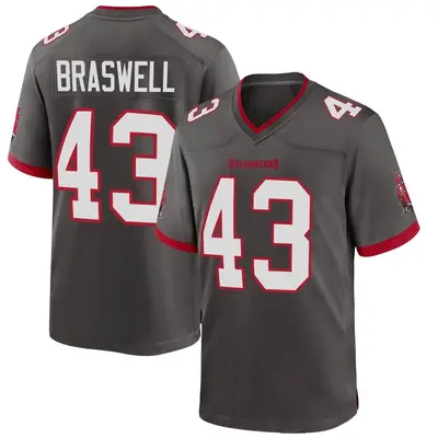 Youth Chris Braswell Tampa Bay Buccaneers Pewter Alternate Jersey - Game