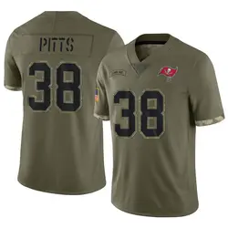 Youth Derrek Pitts Tampa Bay Buccaneers 2022 Salute To Service Jersey - Olive Limited